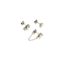 Charger l'image dans la galerie, ELYSIA MIX & MATCH TRIO Stud Earrings Silver & Clear