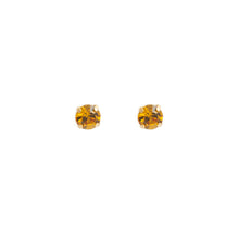 Load image into Gallery viewer, SPIKE Crystal Stud Earrings Topaz Gold