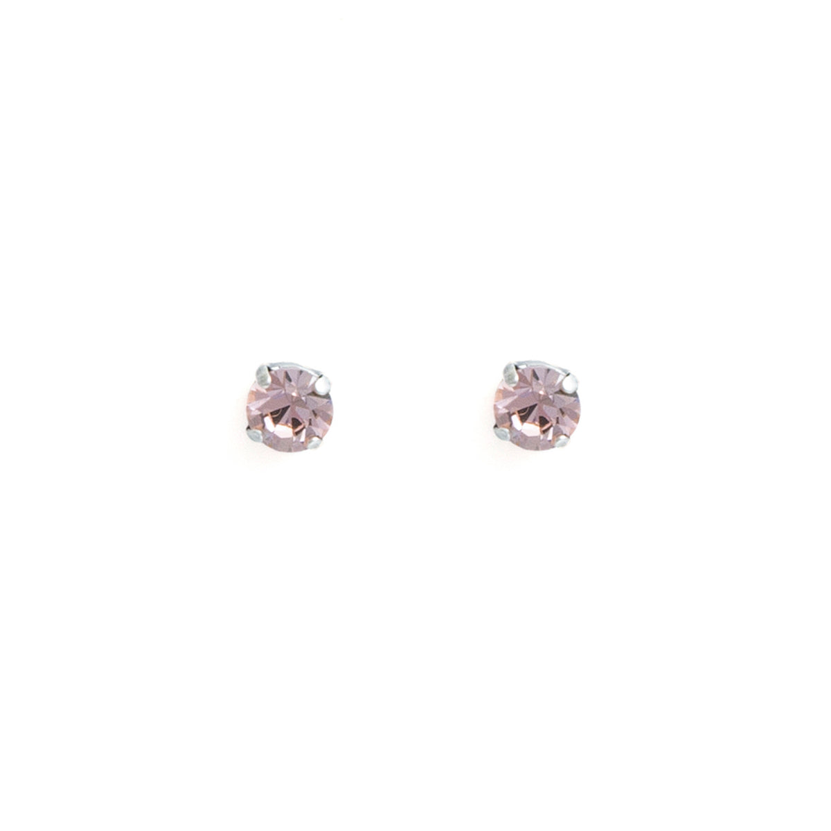 Boucles D'oreilles Pendantes En Métal Gris Argenté - Strass Vieux Rose - Dormeuses