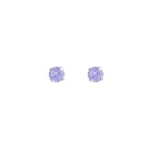 Load image into Gallery viewer, SPIKE Crystal Stud Earrings Violet Silver