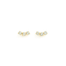 Charger l'image dans la galerie, TRILOGY earrings gold clear crystals