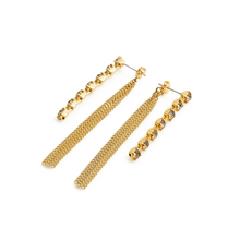 Charger l'image dans la galerie, ISOLDE earrings gold & brown crystals
