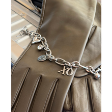 Load image into Gallery viewer, ORELIA Charm Bracelet Silver on olive green gloves