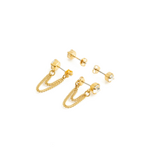 Load image into Gallery viewer, SOLENE DUO Stud Earrings Gold & Clear