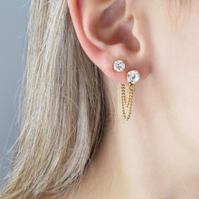 Charger l'image dans la galerie, SOLENE Stud Earrings Gold & Clear