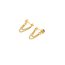 Charger l'image dans la galerie, SOLENE stud earrings gold brown