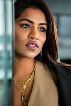 Charger l'image dans la galerie, AUDREY black crystal charm gold necklace