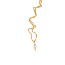 Charger l'image dans la galerie, Gold necklace lightning pendant with zirconia