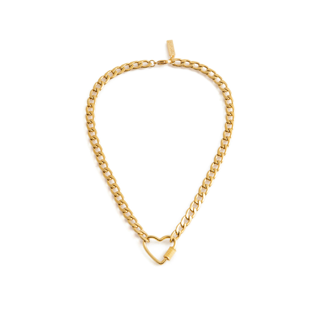 Gold heart shaped necklace