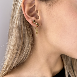 SOLENE DUO Stud Earrings Gold & Brown