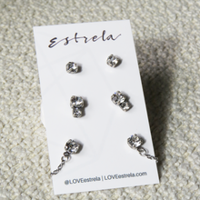 Load image into Gallery viewer, ELYSIA MIX &amp; MATCH TRIO Stud Earrings Silver &amp; Clear
