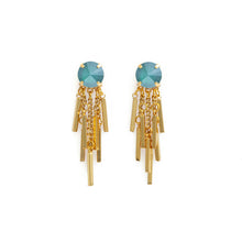 Load image into Gallery viewer, AURORA EARRINGS GOLD &amp; GREEN
