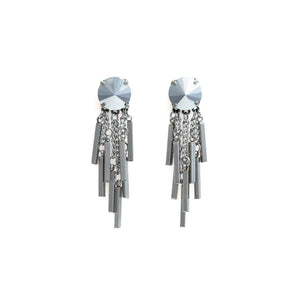 AURORA chrome silver earrings