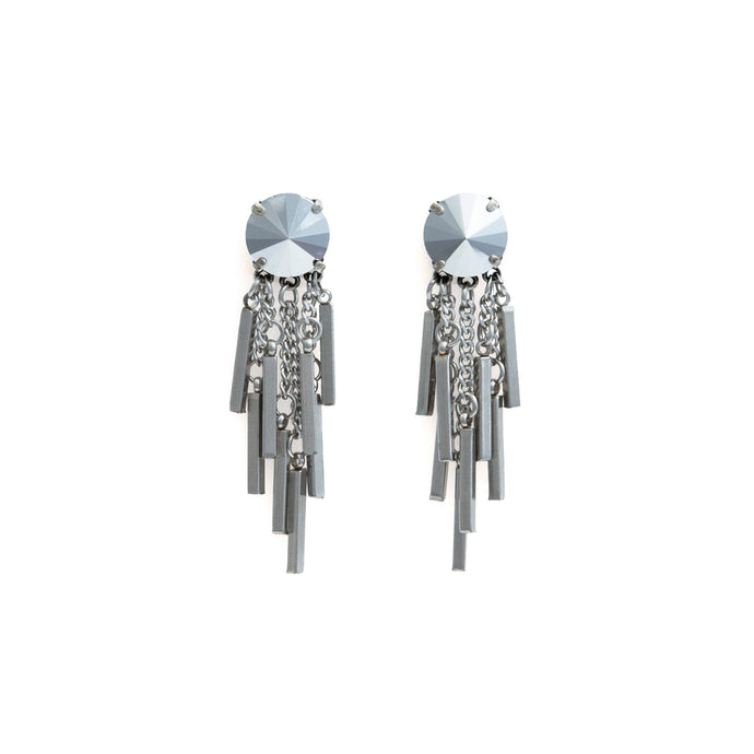 AURORA chrome silver earrings