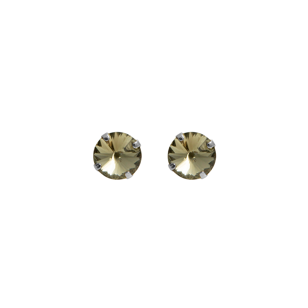 LONDON stud earrings crystal grey and silver