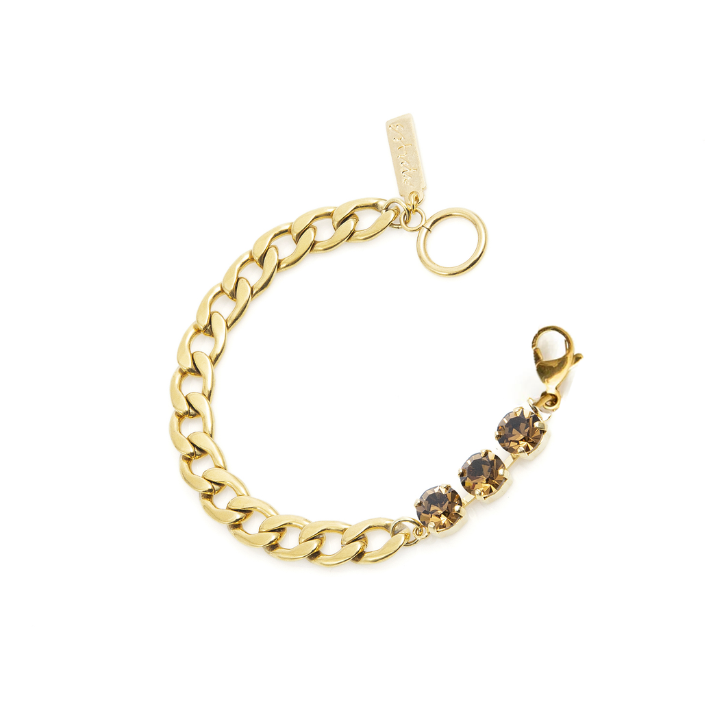 Bracelet LUXE doré & brun
