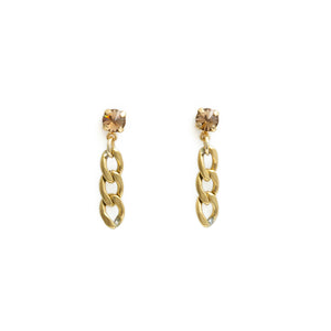 RITA Earrings Brown Gold