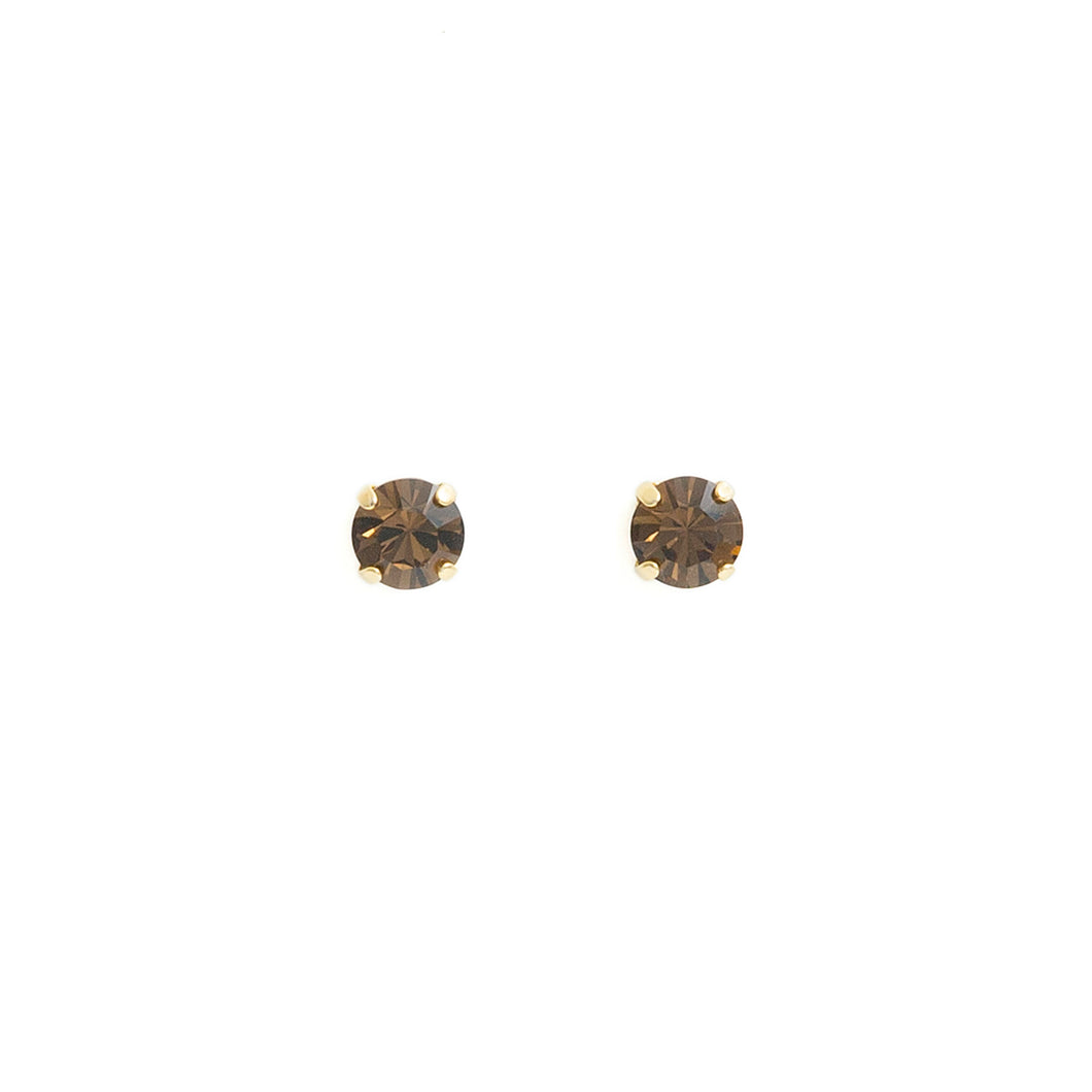 Boucles d'oreilles SPIKE en cristal brun