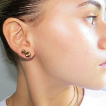 Load image into Gallery viewer, SPIKE Crystal Stud Earrings Brown Gold
