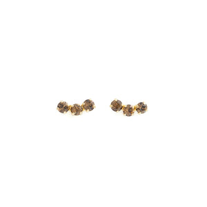 TRILOGY Earrings Brown Gold