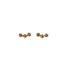Load image into Gallery viewer, TRILOGY earrings brown crystals gold
