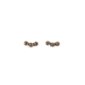TRILOGY Earrings Brown Gold