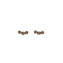 Load image into Gallery viewer, TRILOGY earrings brown crystals silver
