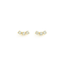 Load image into Gallery viewer, TRILOGY earrings gold clear crystals
