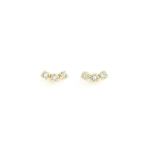 TRILOGY earrings gold clear crystals