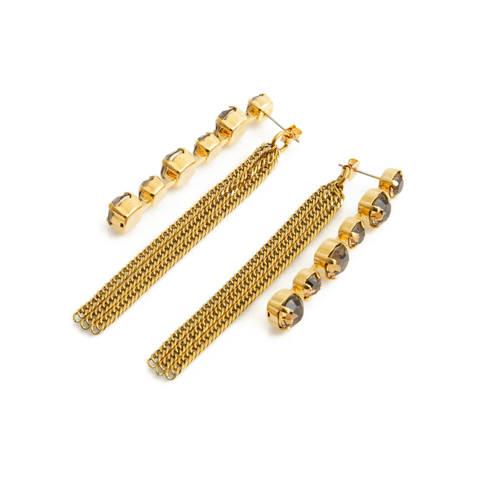 FIORA Earrings Gold & Brown