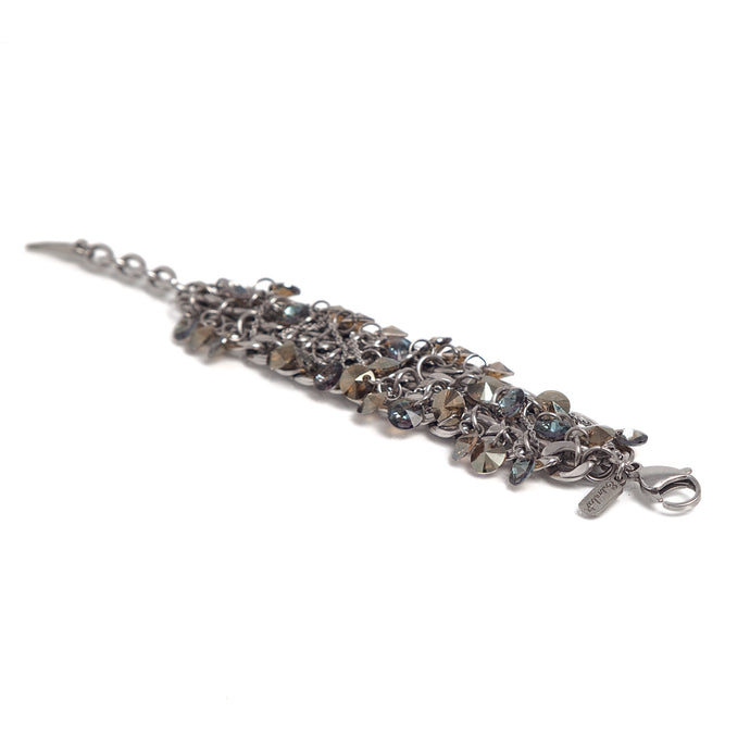 Crystal and stainless steel chain bracelet 