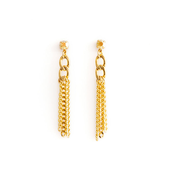 EDGE Crystal Earrings Gold