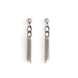 Crystal and chain edgy earrings by ESTRELA
