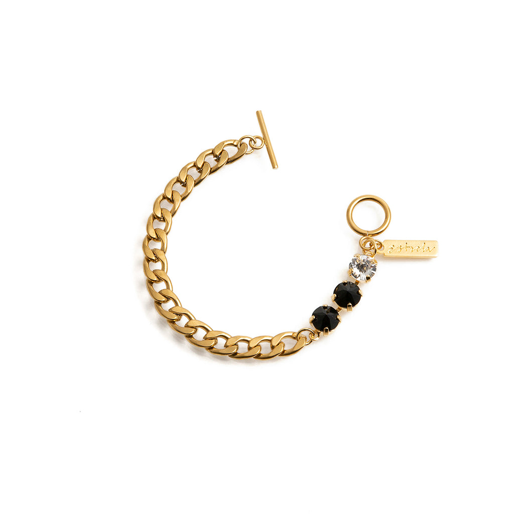GOLD and black crystal bracelet