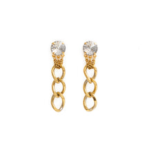 Charger l&#39;image dans la galerie, LAUREN gold and crystal Swarovski dangling earrings
