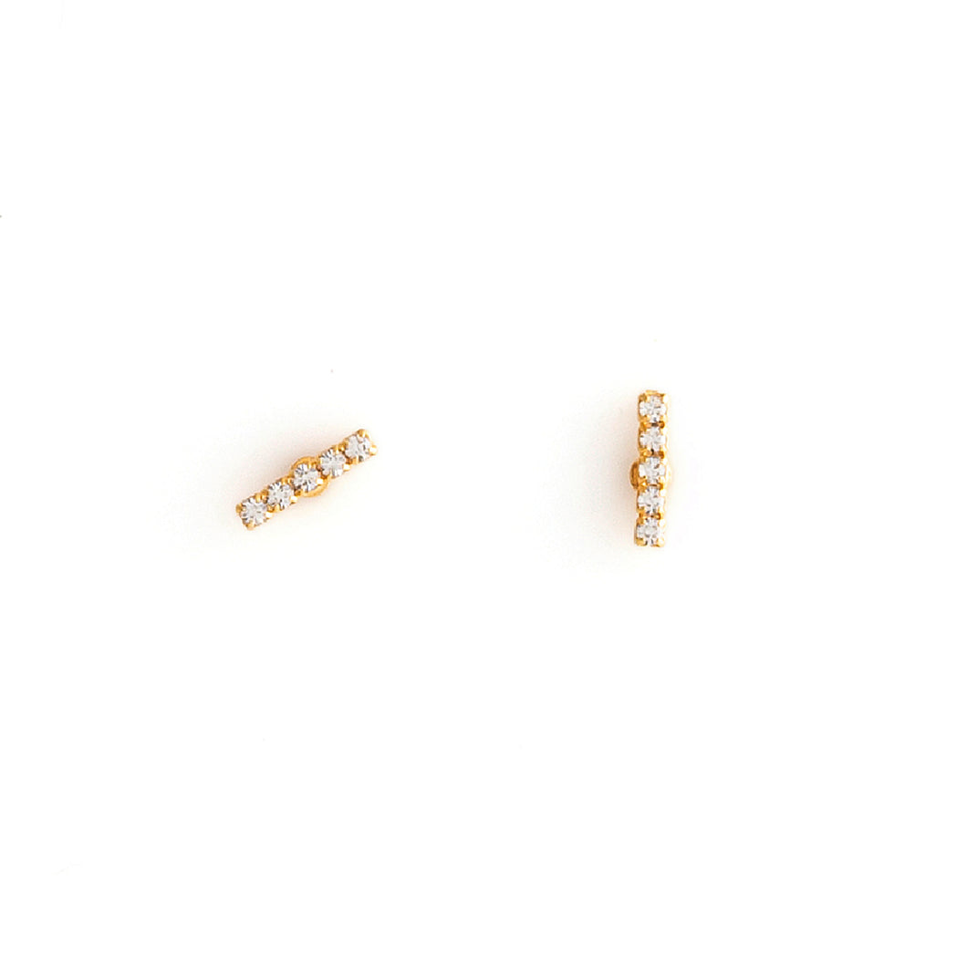 Gold Crystal  Stud Earrings by ESTRELA
