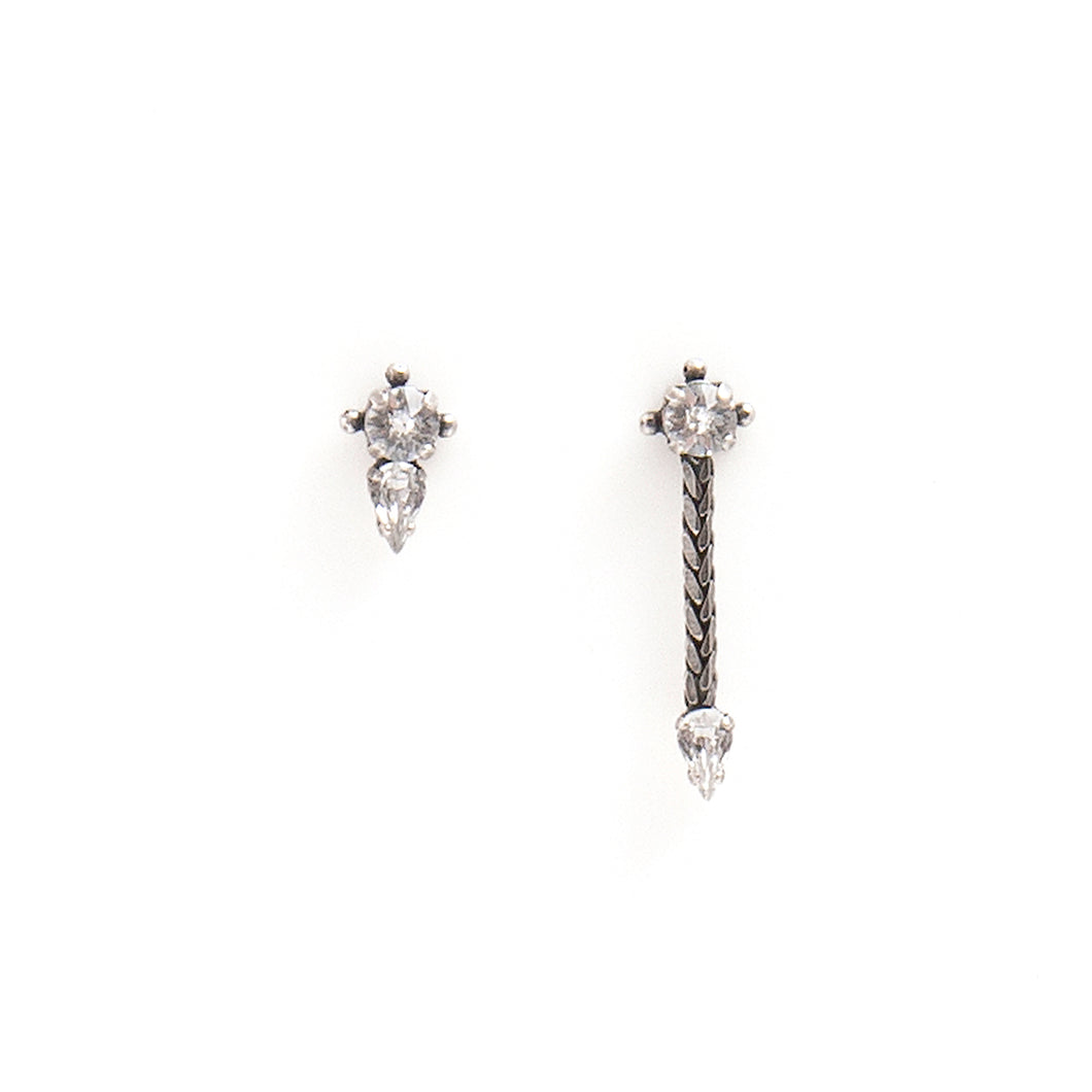 LISSA asymmetrical crystal earrings