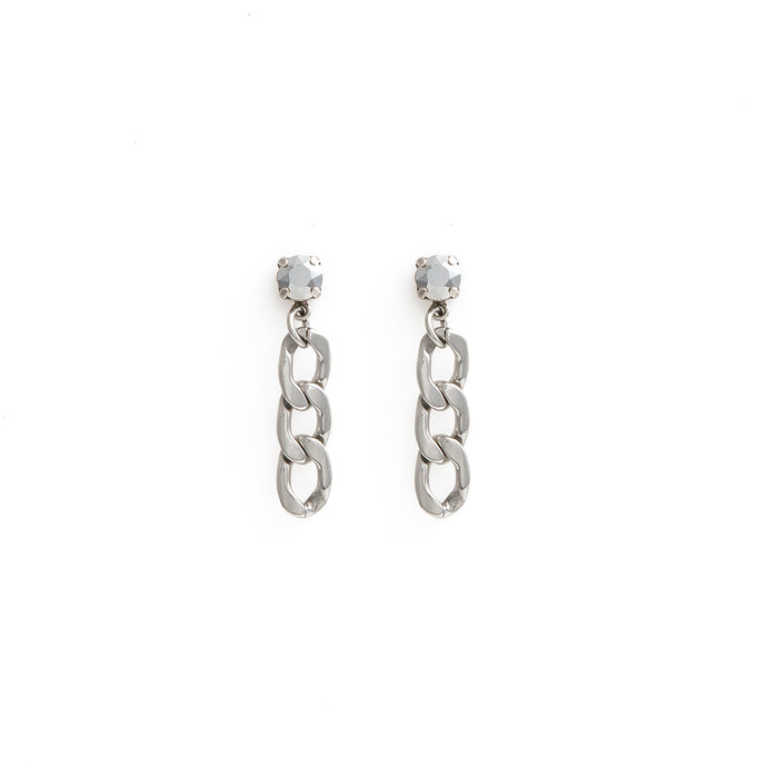 Chrome crystal swarovski dangling earrings