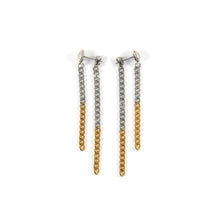 Load image into Gallery viewer, Two-tone stainless steel long earrings

