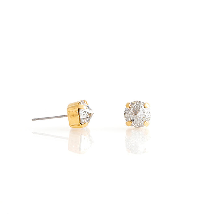 Gold Swarovski crystal stud earrings